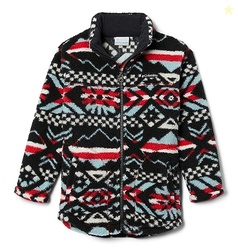 Columbia Youth Girls West Bend Full Zip, Red Lily Checkered Peaks, Sma