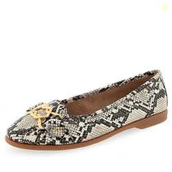 Aerosoles BIA Ballet Flat, Natural Printed Snake PU, 11W