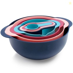 COOK WITH COLOR Nesting Bowls with Measuring Cups Colander and Sifter 