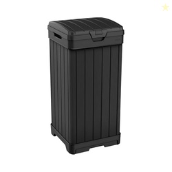 Keter Baltimore 38Gallon Outdoor Trash Can  Resin Patio Garbage Bin wi