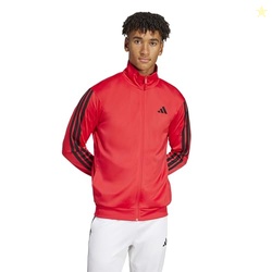 adidas Men's 3-Stripes Tricot Regular Sportswear Track Top, Pure Ruby,