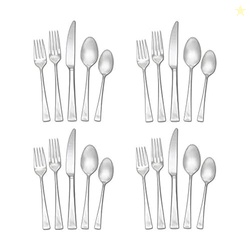 Mikasa Lucia 20 Piece Flatware Set, 18/10 Stainless Steel Silverware, 
