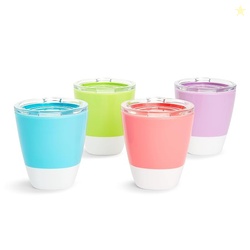 Open Toddler Cups with Training Lids, 4 Pack 