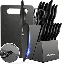 16 Pieces Kitchen Knife Block Set with Cutting Board AD