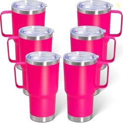 20 oz Tumbler with Handle and Lid, 6 Pack