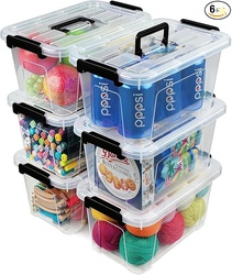 Plastic Storage Bins with Lids 6 Pack 