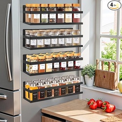 Magnetic Spice Rack for Refrigerator(4pack)