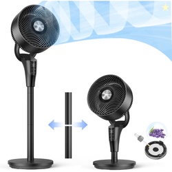 DREO Pedestal Fan for Home, 2-in-1 Table/Floor Fan, 20dB Ultra-Quiet, 