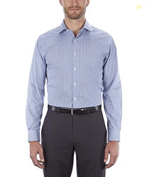 Van Heusen Men's Regular Fit Flex Collar Check Shirt, Midnight, 15" Ne