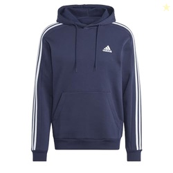 adidas Men's Essentials Fleece 3-stripes Hoodie, Ink, XX-Small