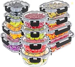 Borosilicate Glass Food Storage Containers with lids Set | 24pc 