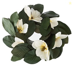Magnolia Wreath - 24-Inch Artificial Spring Wreath for Home Decor - Wr