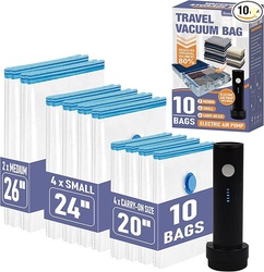 Travel Vacuum Storage Bags with Rechargeable USB Air Pump, Space Saver