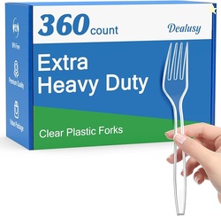 360 Count Extra Heavy Duty Clear Plastic Forks
