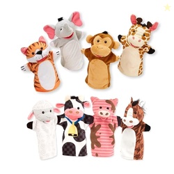 Melissa & Doug Animal Hand Puppets (Set of 2, 4 Animals in Each) - Zoo