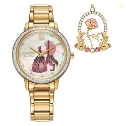 Citizen Women's Eco-Drive Disney Princess Belle Crystal Watch and Pin 