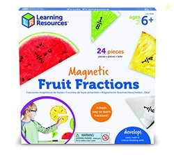Learning Resources Magnetic Fruit Fractions - Math Manipulatives, Addi