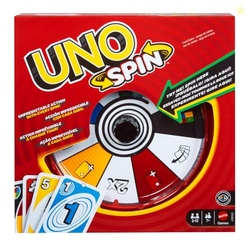 Mattel Games UNO Spin Card Game for Kid, Adult & Family Nights, Classi