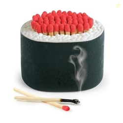 Genuine Fred FIRE ROLL Sushi Match Striker and Storage, Decorative Cer