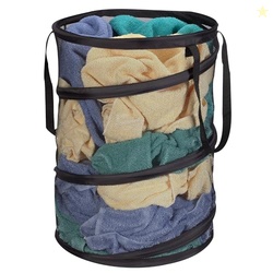 Household Essentials 2026 Pop-Up Collapsible Mesh Laundry Hamper | Bla