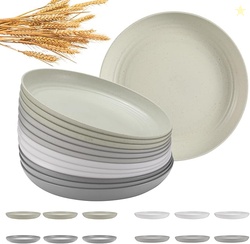 HEYCOME 12 Pcs Unbreakable Deep Dinner Plates Set