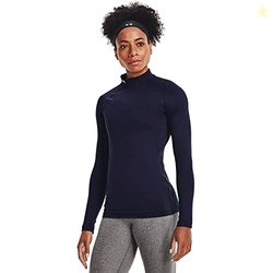 Under Armour Womens Authentics Mock Neck T-Shirt, Midnight Navy (410)/