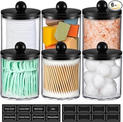 6 Pack Acrylic Qtip Holder Dispenser