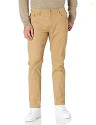 Amazon Essentials Men's 5-Pocket Stretch Twill Pants, Dark Khaki Brown