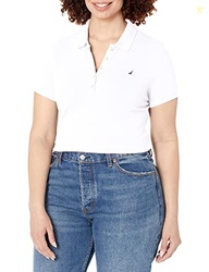 Nautica Women's 5-Button Short Sleeve Breathable 100% Cotton Polo Shir