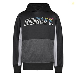 Hurley Boys Solar Pullover Hoodie Sweatshirt, Black, Medium US