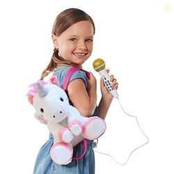 Singing Machine Portable Karaoke Machine for Kids, Plush Toy Backpack 