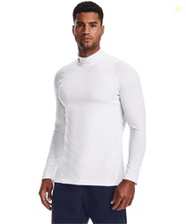 Under Armour Men's ColdGear Armour Fitted Mock, White (100)/Black, 3X-