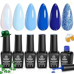 Beetles Blue Gel Nail Polish,6 Colors 