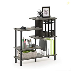 Furinno Turn-N-Tube 5-Tier Accent Display Rack, French Oak Grey/Black