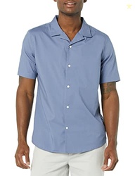 Amazon Essentials Men's Vacation Cotton Button-Down Short Sleeve Resor