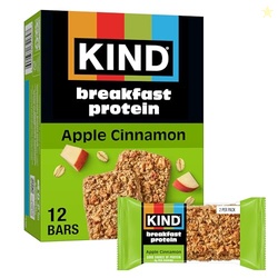 KIND Breakfast Protein Bars, Apple Cinnamon, Gluten Free, Low Sodium, 