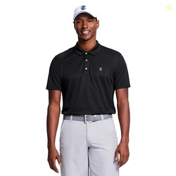 IZOD Mens Performance Golf Grid Polo Shirt, Black, Large