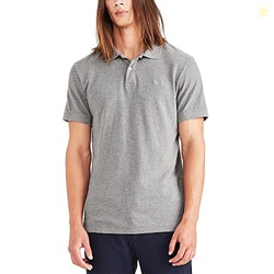 Dockers Men's Slim Fit Short Sleeve Performance Pique Polo, Gray Heath