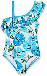 Kanu Surf Girls' Morgan Floral Ruffle 1-Shoulder 1-Piece Swimsuit, Flo