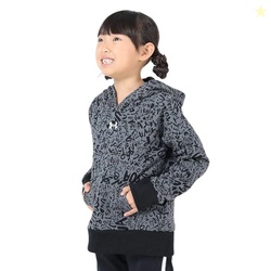 Under Armour girls Rival Fleece Printed Hoodie, (001) Black / / White,
