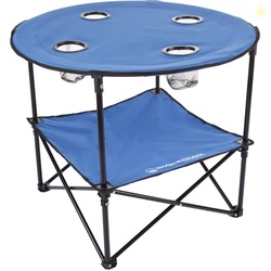 Wakeman Camp Table - Round 2-Tier Folding Table with 4 Cupholders and 