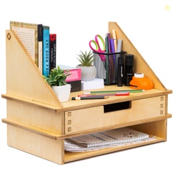 Wooden Desk Organizer Bookshelf