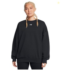 Under Armour Women Rival Fleece Oversized Crew, (001) Black / / White,