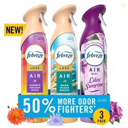 Febreze Air, Lilac, Warm Ocean Breeze, Summer Golden Hour, 3ct