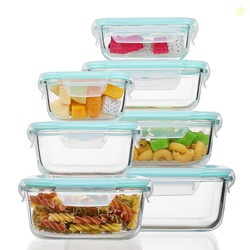 Sindcom 7 Pack Glass Food Storage Containers