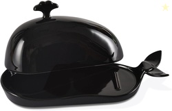 Black Butter Dish with Lid and Handle