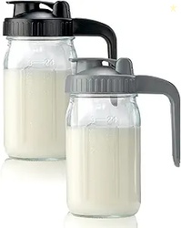 2 Pack 32oz Glass Pitcher with Lid