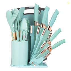 HEESEM 19-Piece Silicone Kitchen Utensil & Knife Set 
