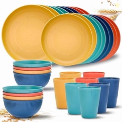 Soulgenix Wheat Straw Dinnerware Sets 18 Pcs