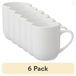 (6 pack) Mainstays Glazed White Stoneware 12 - Ounces Mug